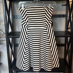 Express Black and White Striped Skirt